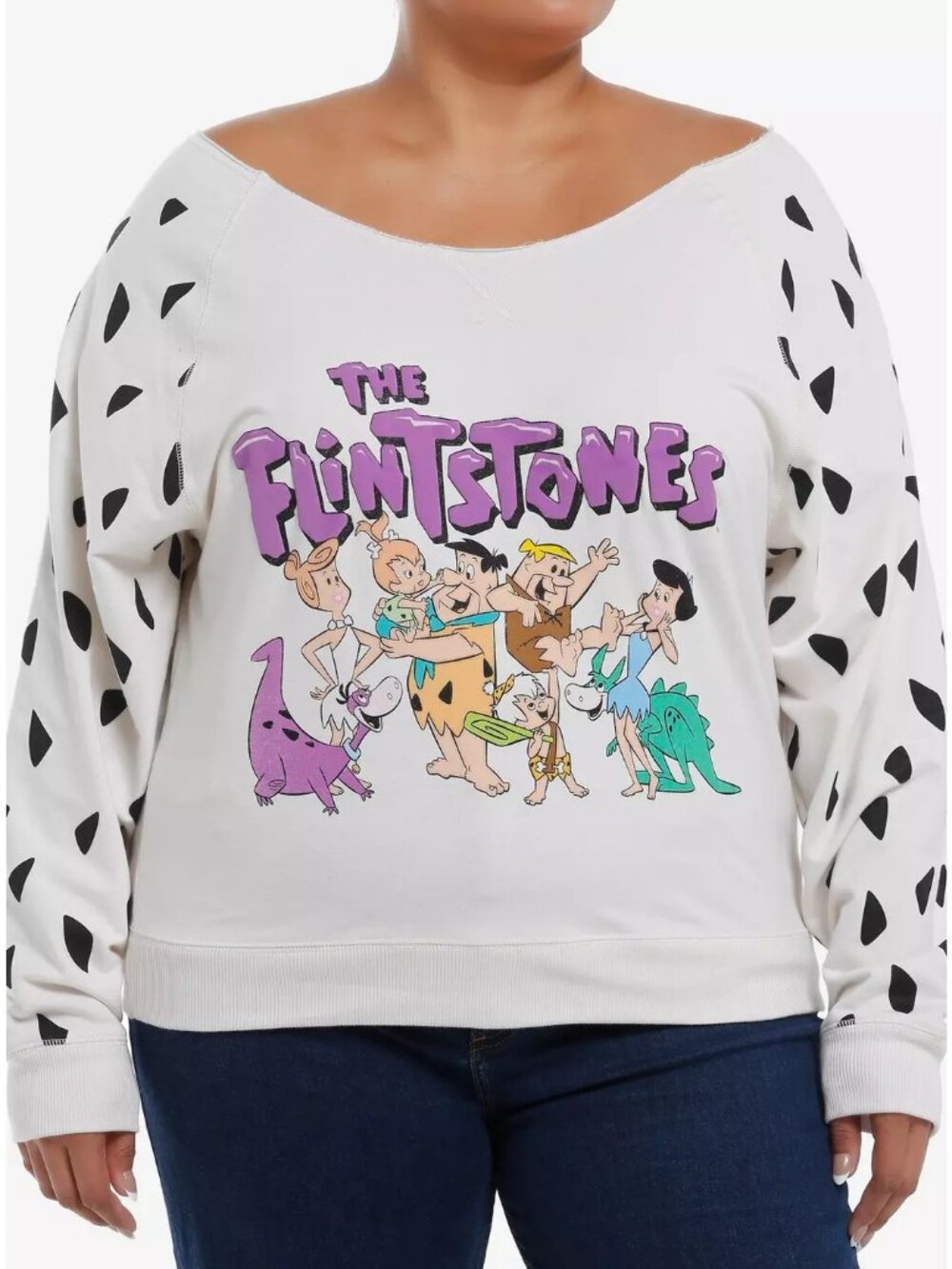 Plus size Flintstones sweater 3X 4X - 80s cartoon Warner Bros. top shirt Jetsons